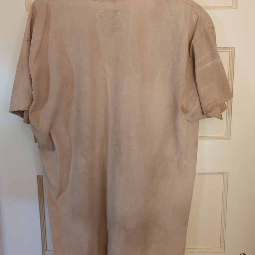 Upcycled tea-dyed tee shirt w stars & lace, Hippie Boho Whimsical HANDMADE ITEM - Picture 7 of 8